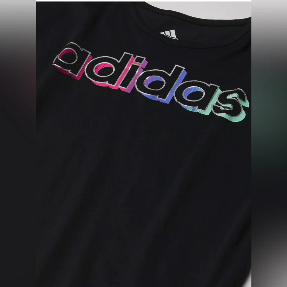Adidas | Girls' Side Slit Black T-Shirt | Size L (14) | NWOT NEW